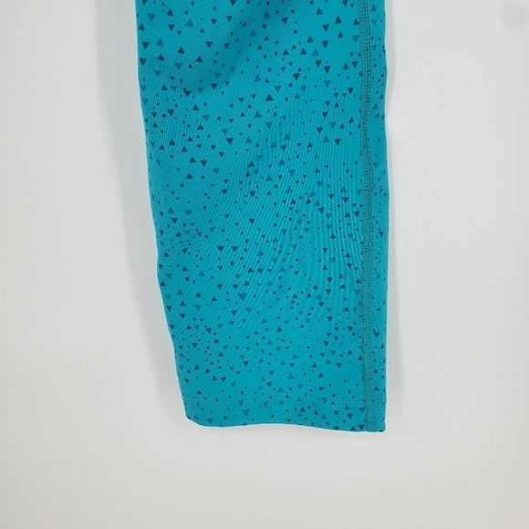 Nike Women Pro Dri Fit Workout Running Capri Cropped Leggings Pants Large Blue - Picture 7 of 11